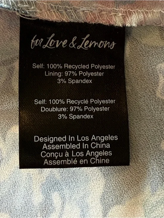 For Love & Lemons Morgan Floral Slip Dress M Cowl Neck Satin Midi 25259 - Picture 10 of 12